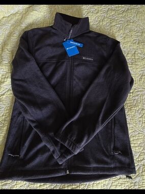 Columbia Men's Dark Gray Full-Zip Fleece Jacket - Medium- NWT